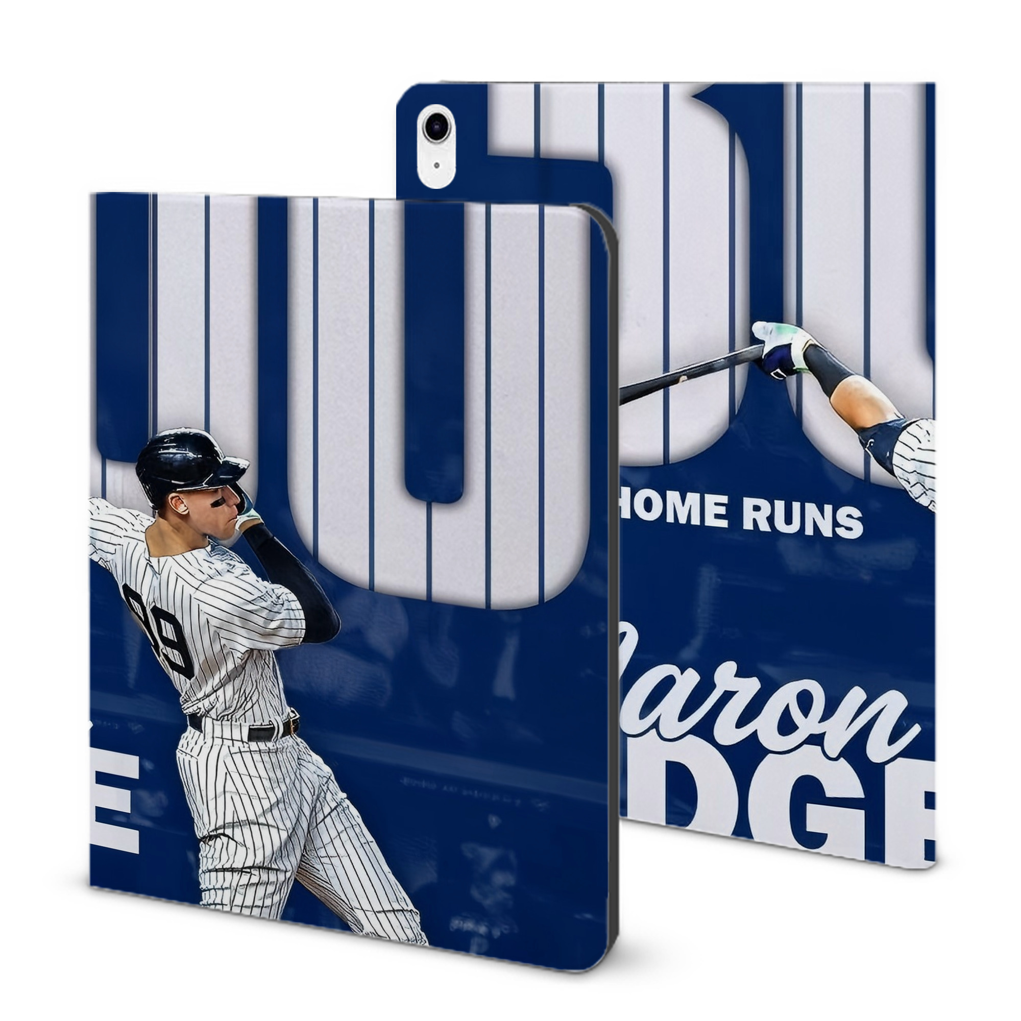 Aaron Judge 300 Home Runs IPad Case Without Pencil Slot – Book-Style Cover With PU Leather & TPU – Slim, Durable, Scratch-Resistant, Full Protection & Easy Access
